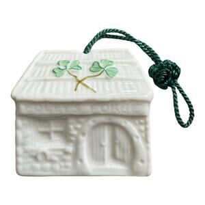 NWB Vintage Irish Belleek Porcelain Christmas ornament Foley's Forge - With Box